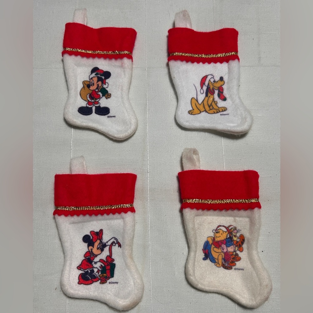 Disney Mini Stockings with Mickey, Minnie, Pluto, and Pooh